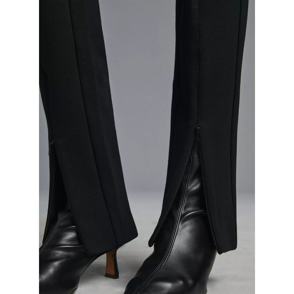 MAEVE Black Flare Leg Ankle Zip Pants Womens 8 Legging Dressy Business Sleek NWT - Picture 4 of 14